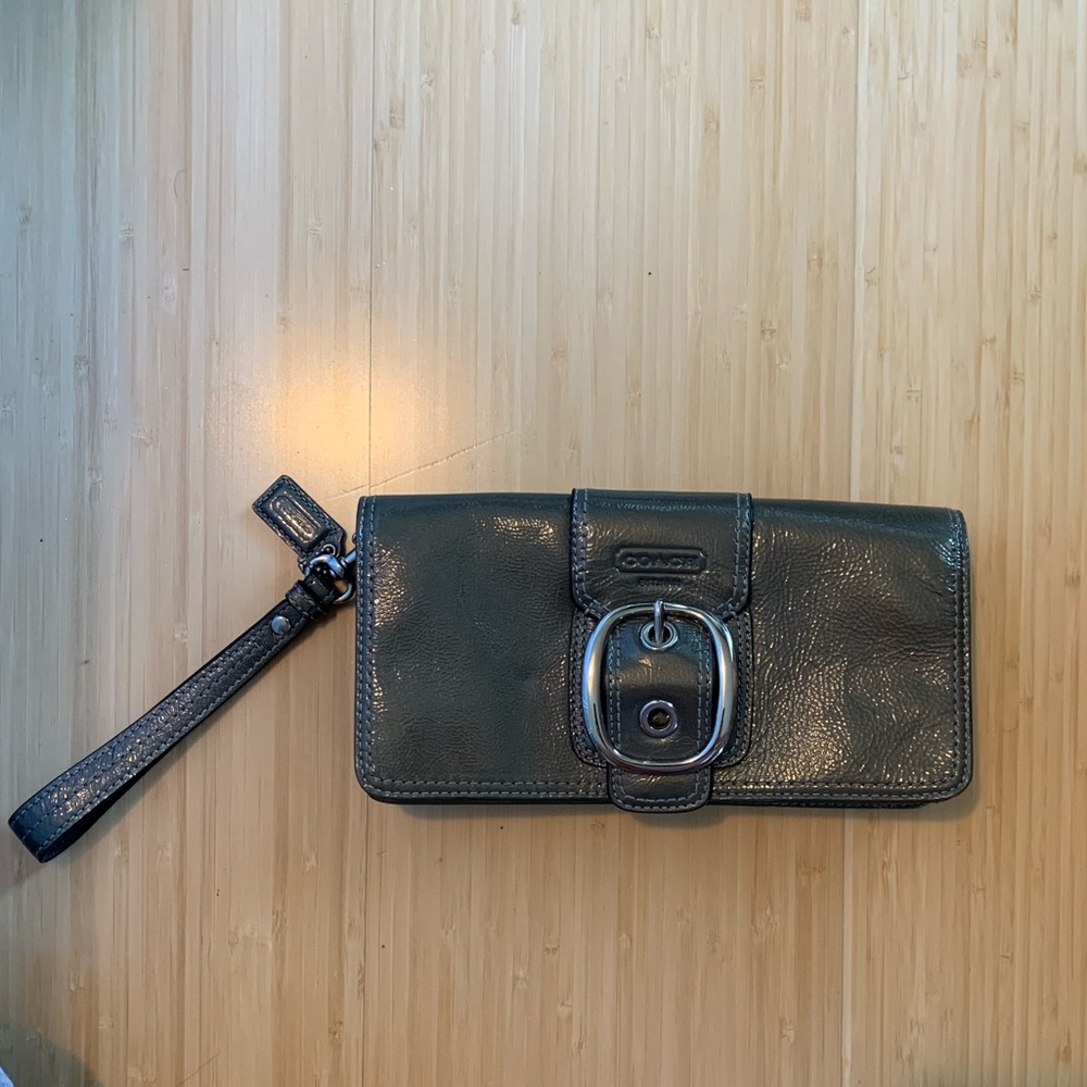 Grey Coach Wristlet Clutch